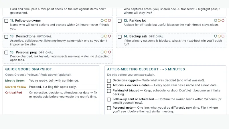 Meeting Prep Checklist screenshot 2