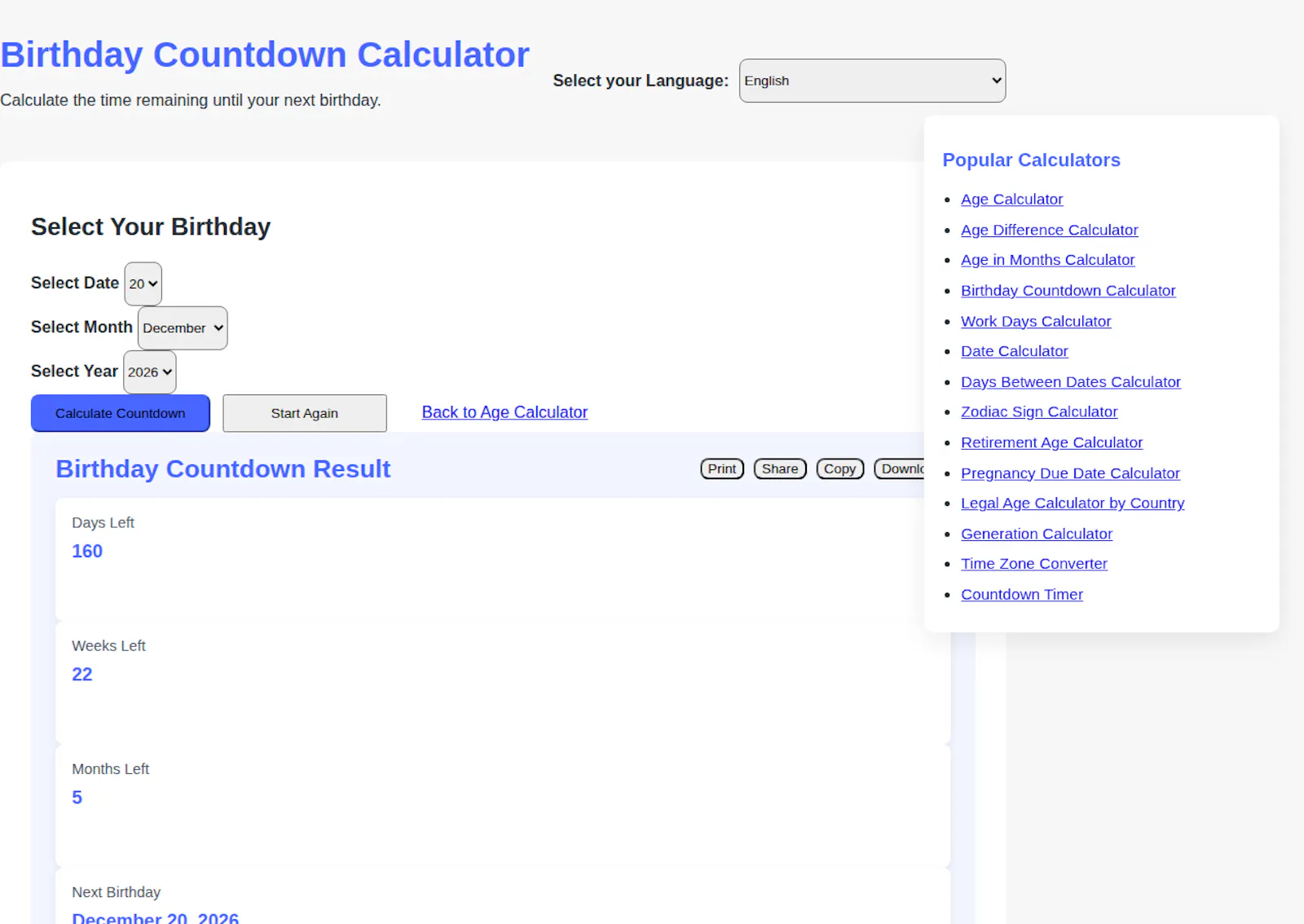 AgeCalculator.live screenshot 2