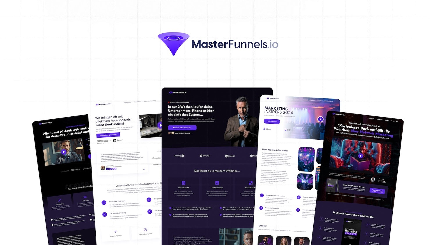 MasterFunnels.io - Воронковые и целевые шаблоны страниц медиа 1
