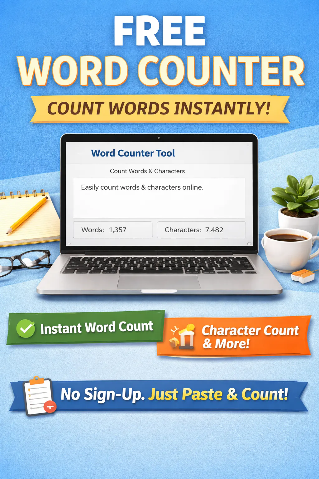 Word Counter + SEO tools 제품 배너