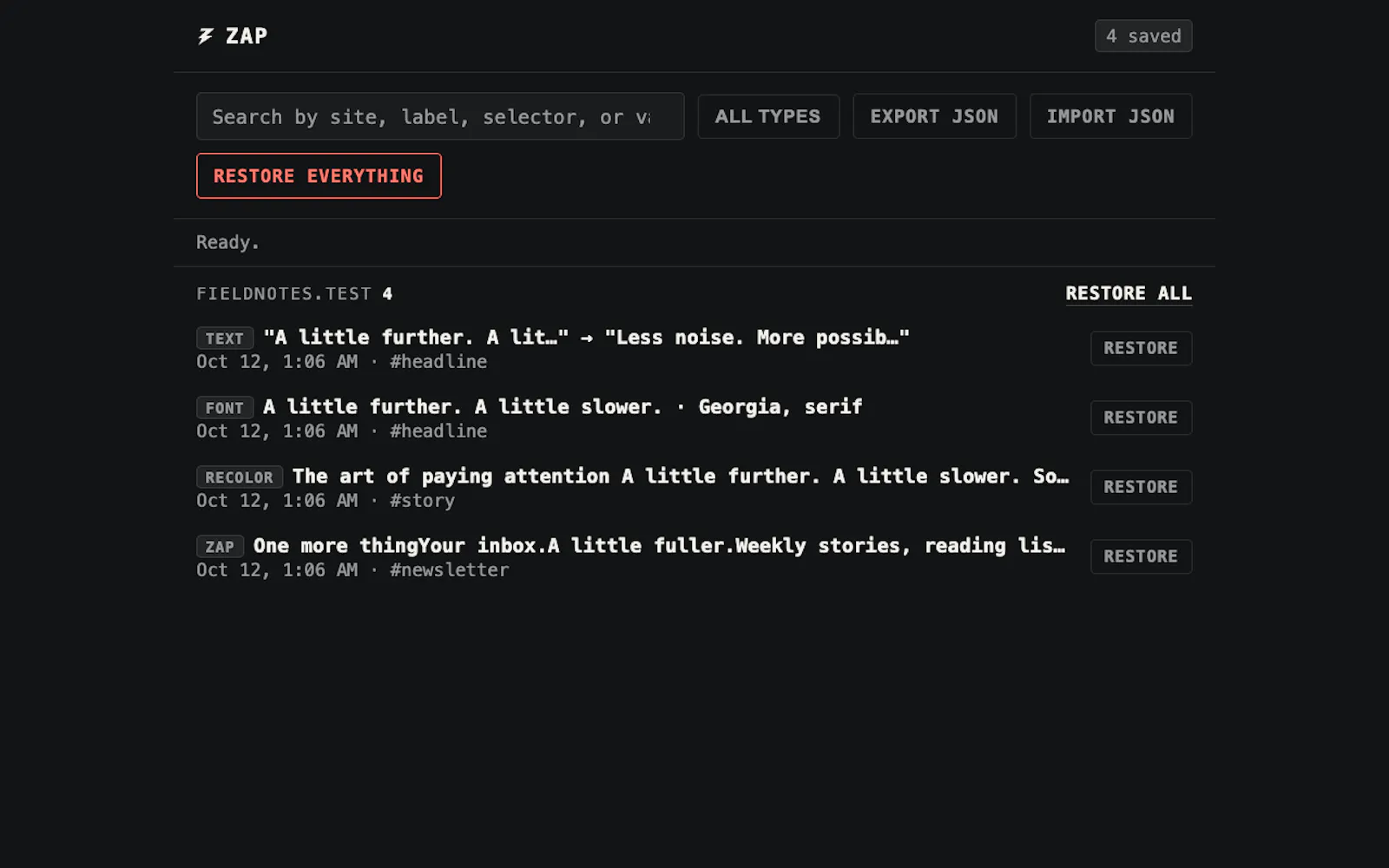 Zap Extension screenshot 6