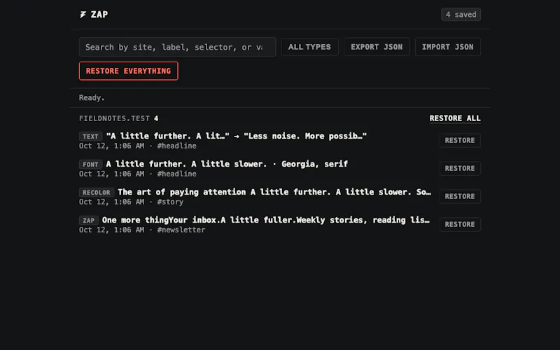 Zap Extension screenshot 6