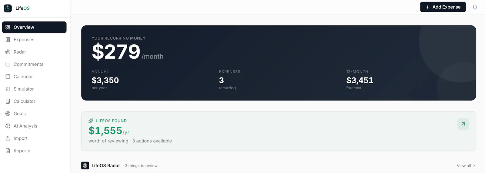 LifeOS screenshot 2