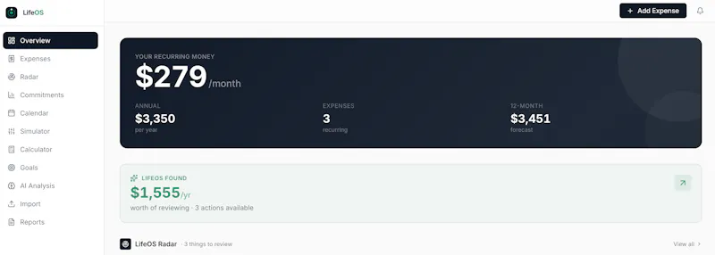 LifeOS screenshot 2
