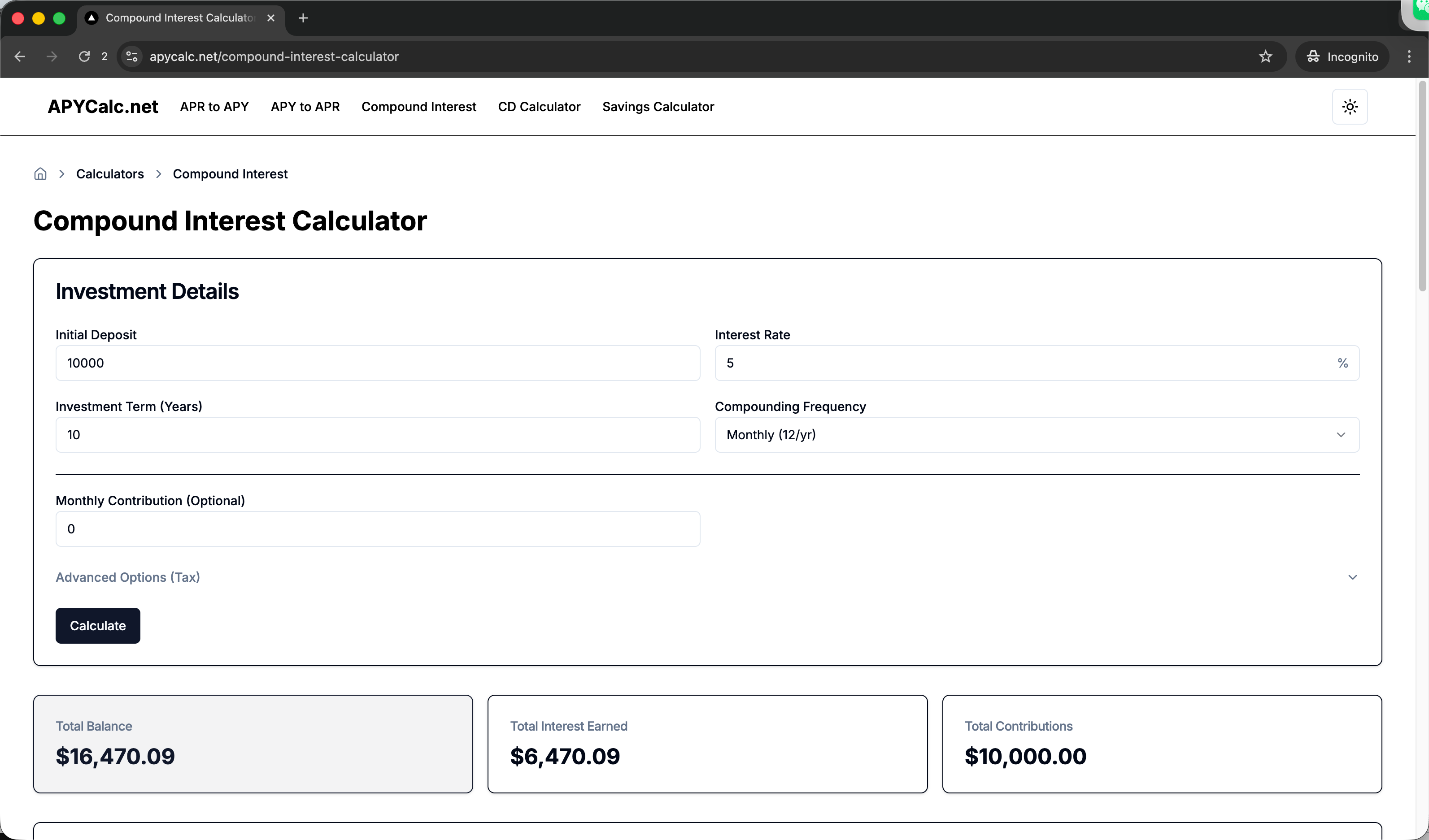 APYCalc.net gallery image