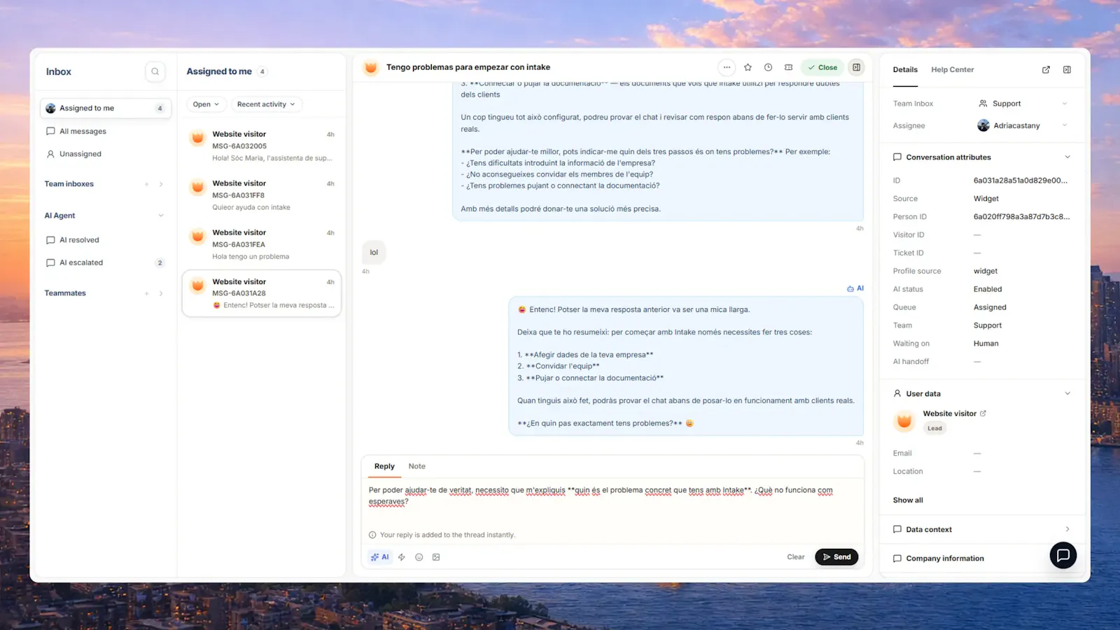 Intake screenshot 2