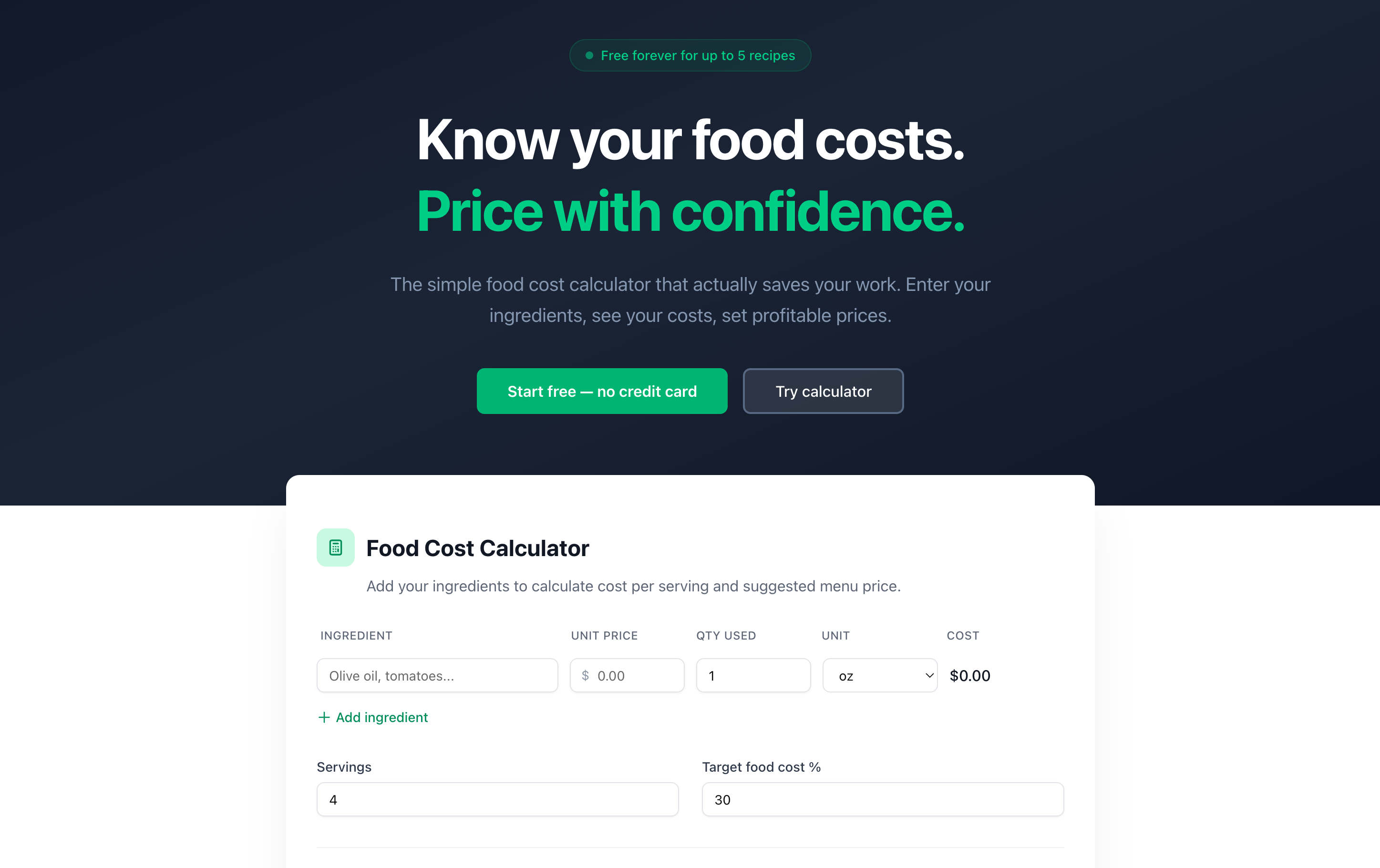 MenuMargin - Main product screenshot demonstrating key features and user interface
