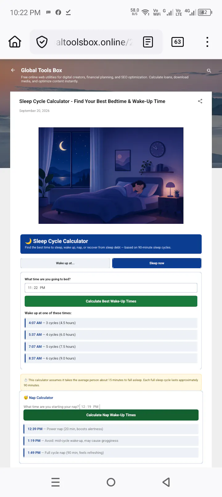 Sleep Cycle Calculator gallery image