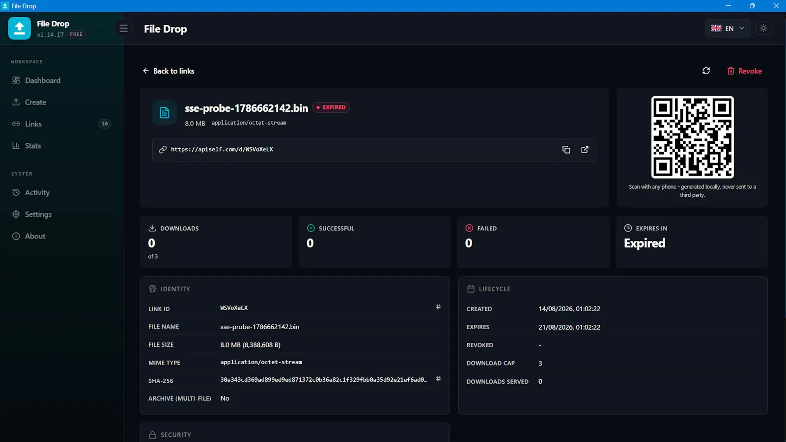 APISelf File Drop Box screenshot 3