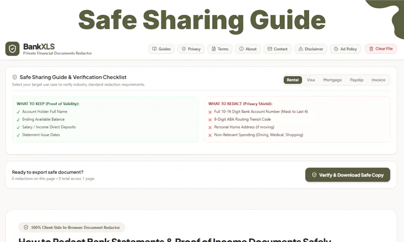 BankXLS SafeShare screenshot 5