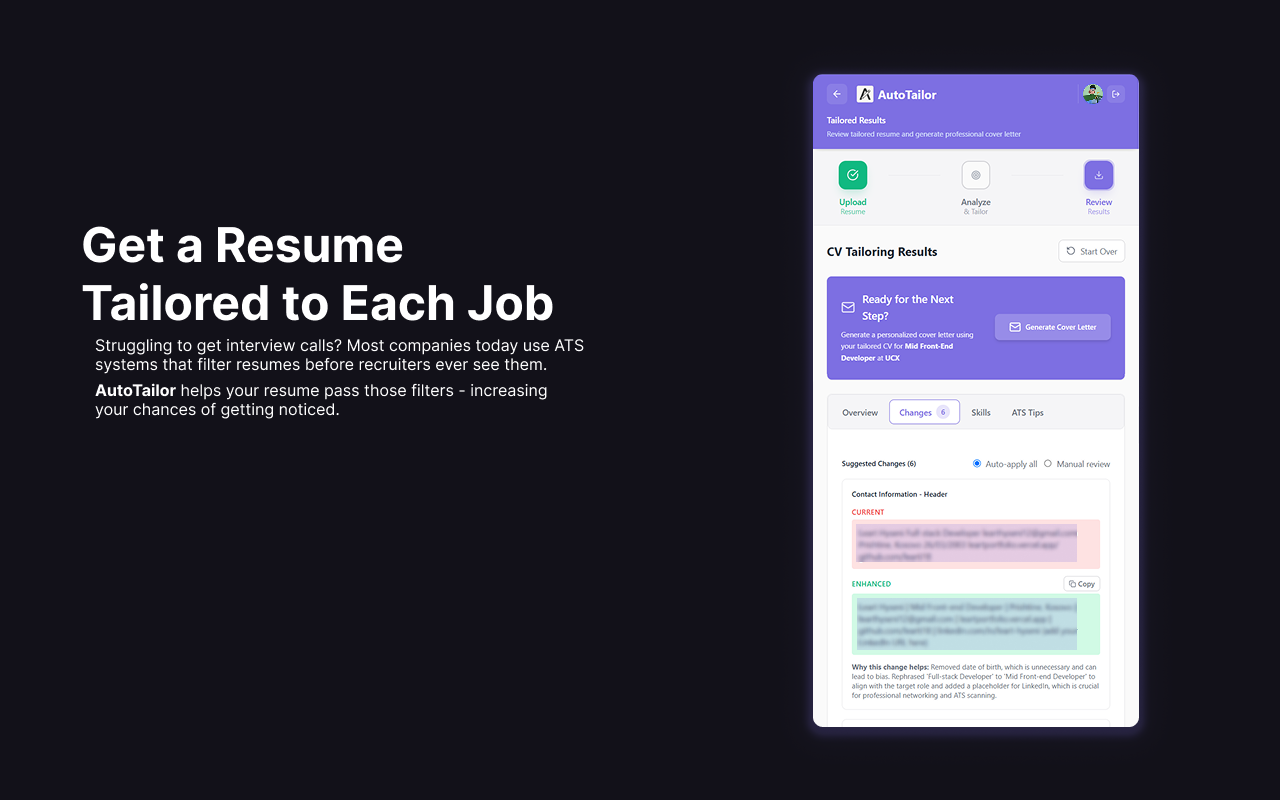 AutoTailor - Screenshot 4 showing product features and functionality