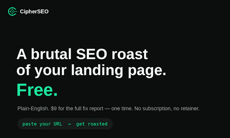 Landing Page SEO Audit — CipherSEO screenshot 2