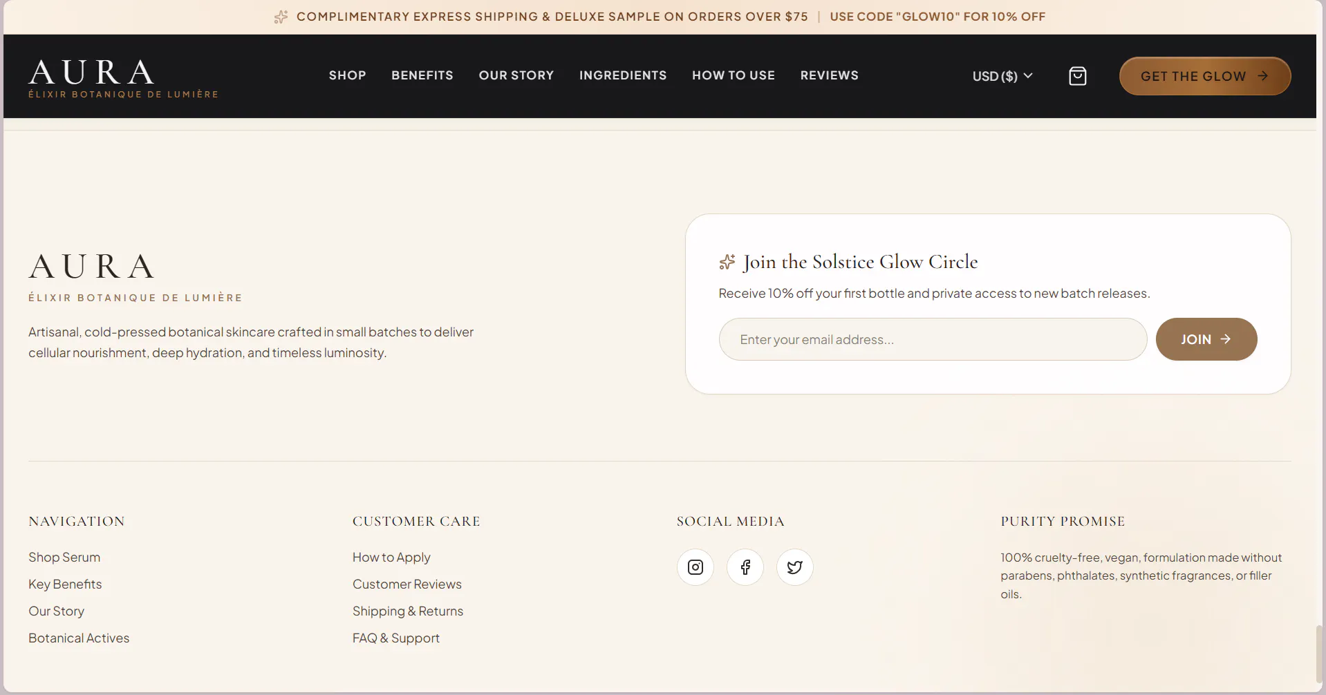 Luxury Skincare Landing Page gallery image