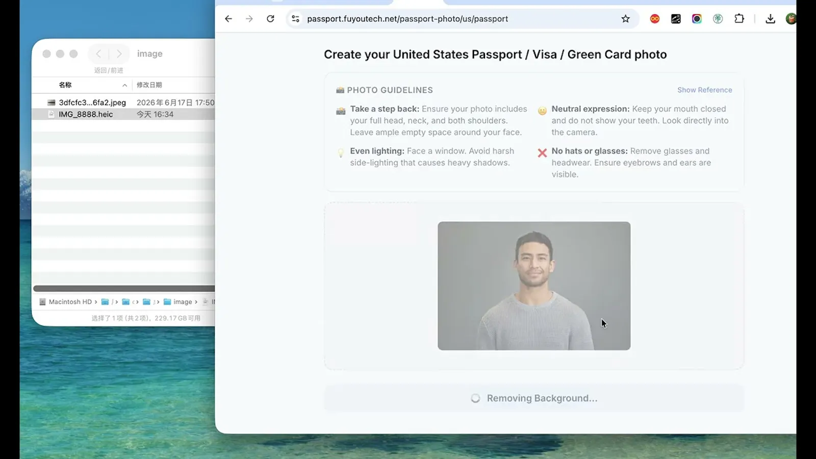 Passport Photo Tool screenshot 1 (video preview)