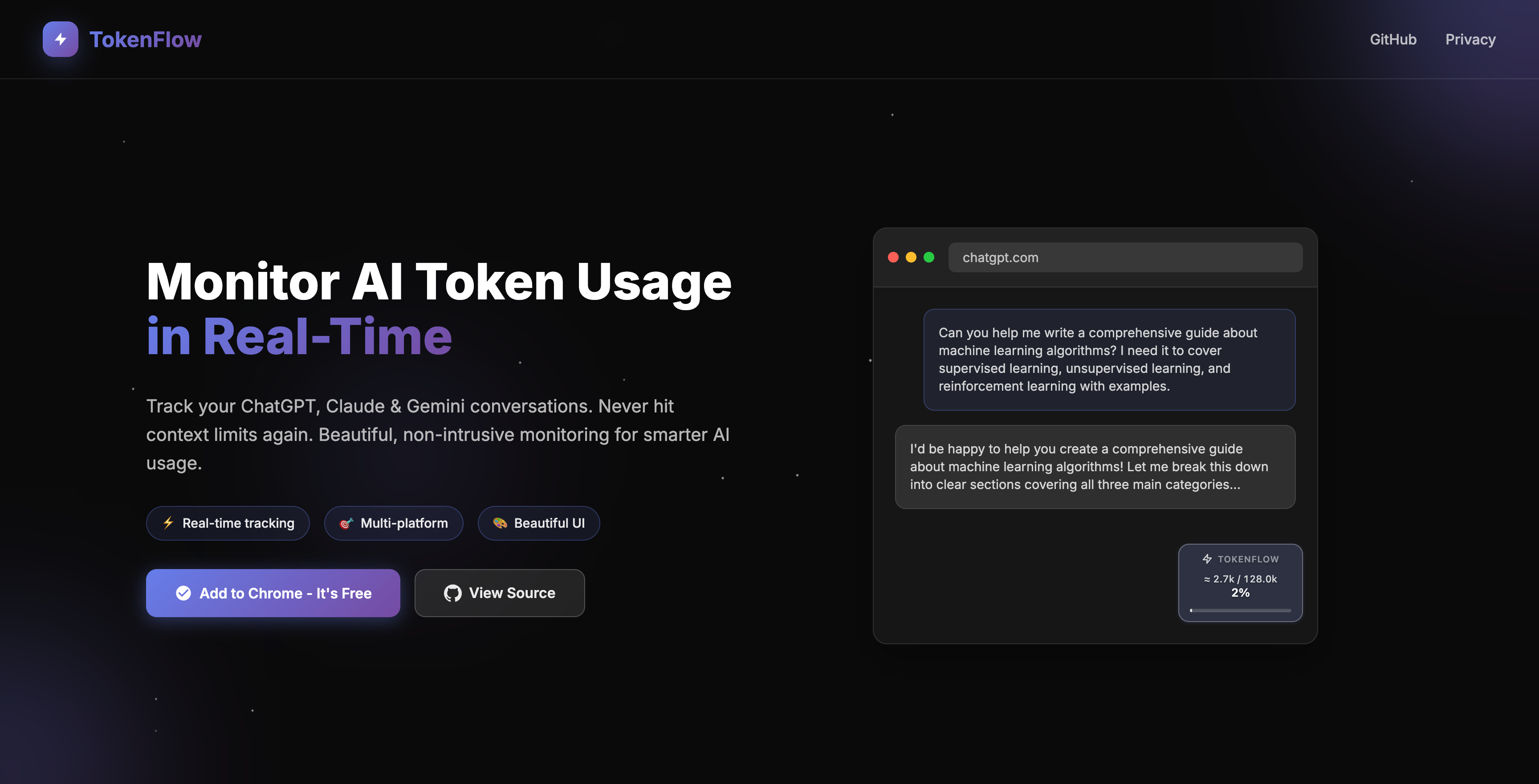 Tokenflow - Realtime token volgen voor chatgpt-gesprekken media 1