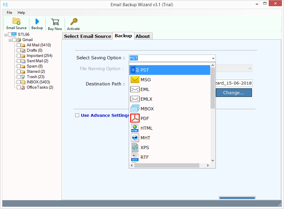 Software di backup e -mail media 4
