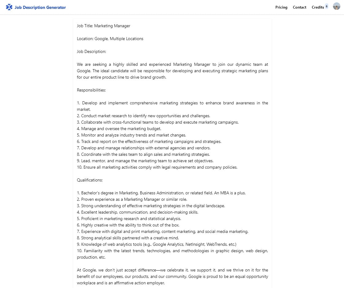 Job Description Generator gallery image