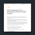 MVP Development Guide & Checklist