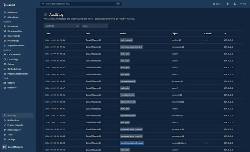 Legalnaut: AI Litigation & Case Analysis screenshot 7