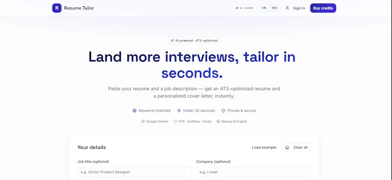 Resume Tailor — Let AI tailor resume. screenshot 3