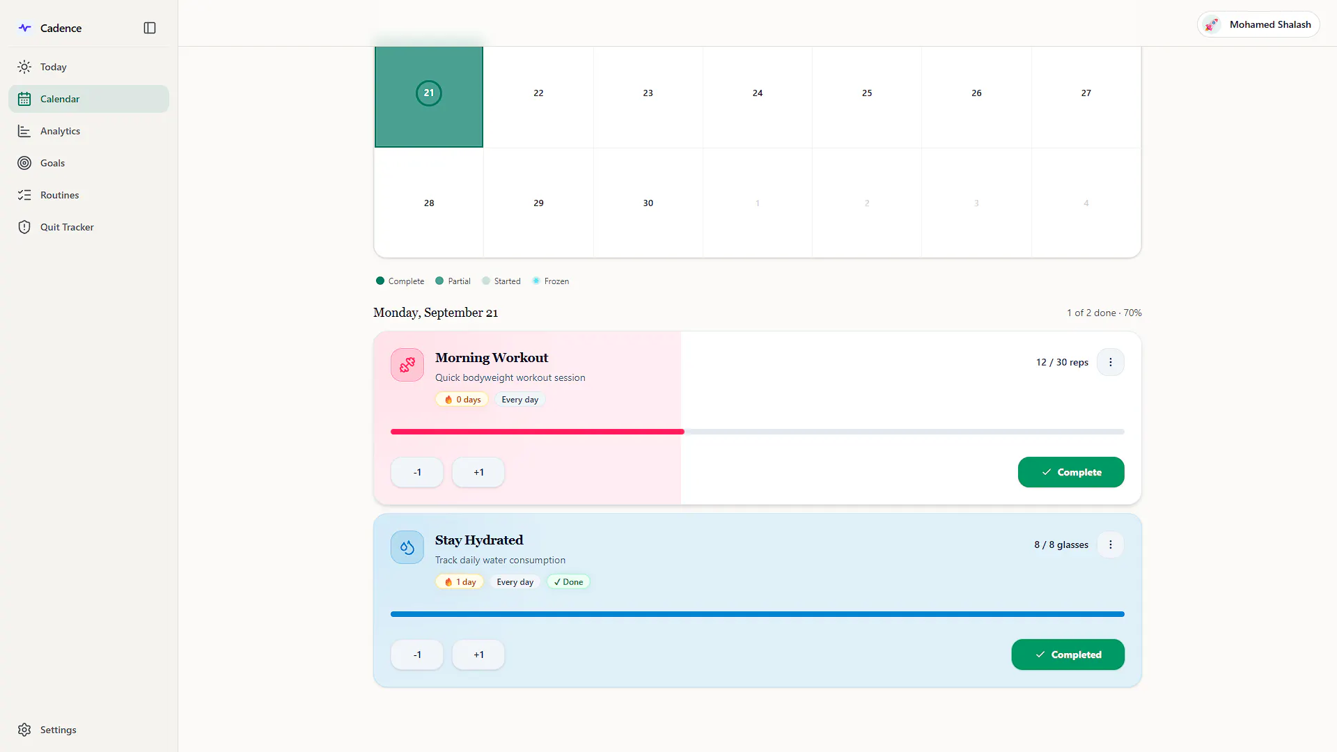 Cadence Habit Tracker gallery image