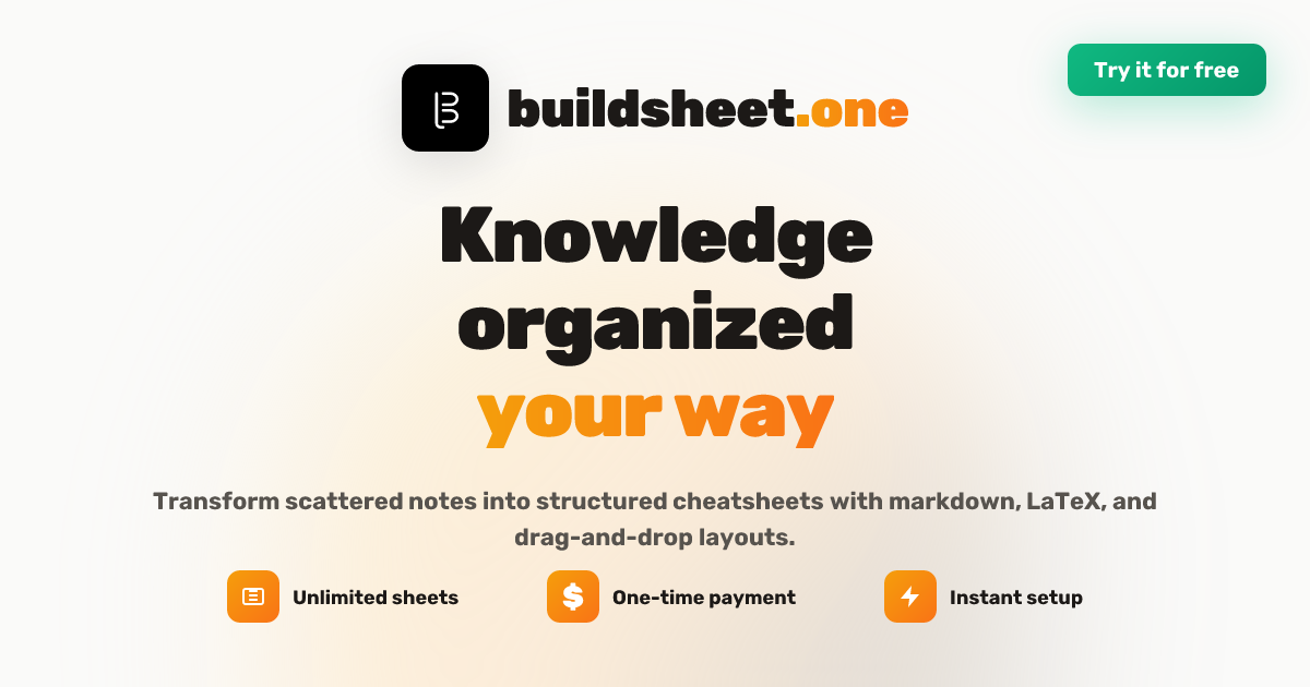 Buildsheet