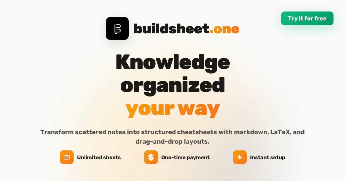 Buildsheet
