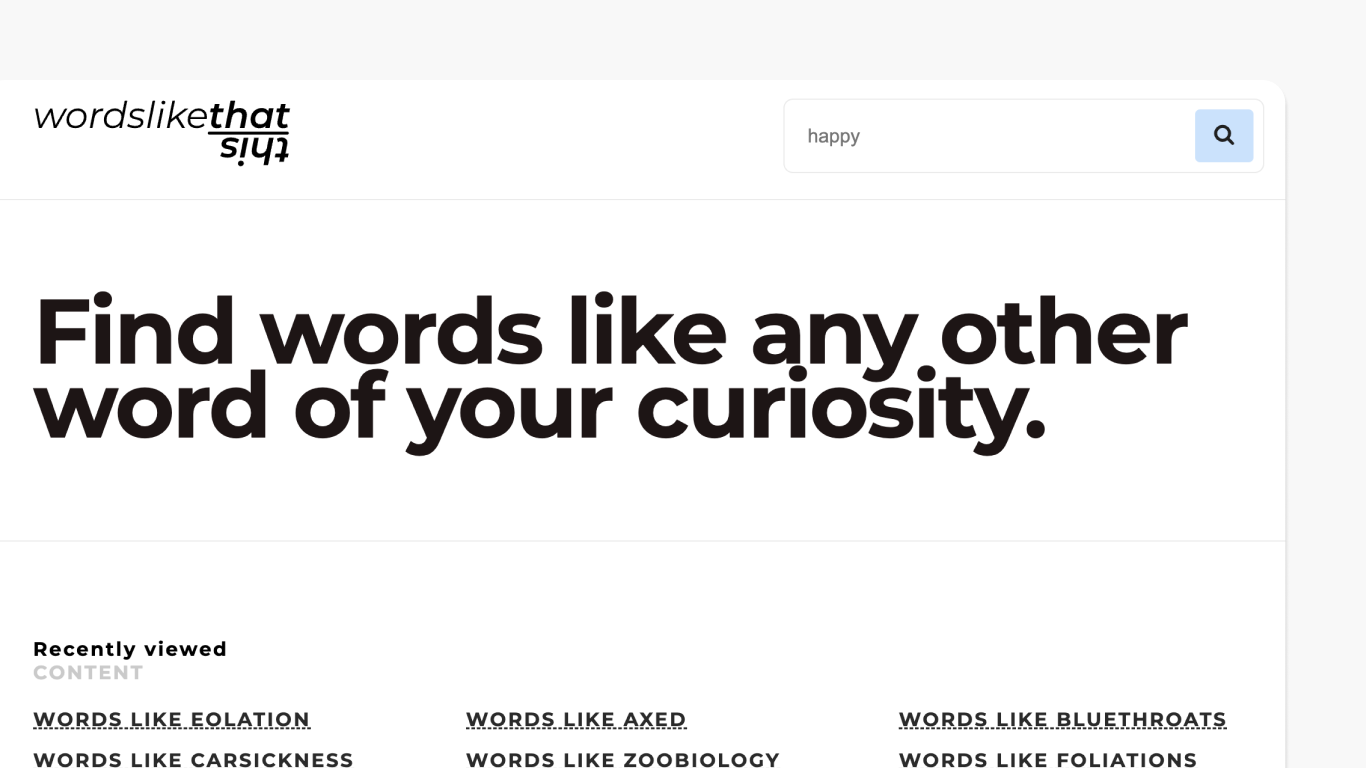 startuptile Words Like That-Find words like any other word