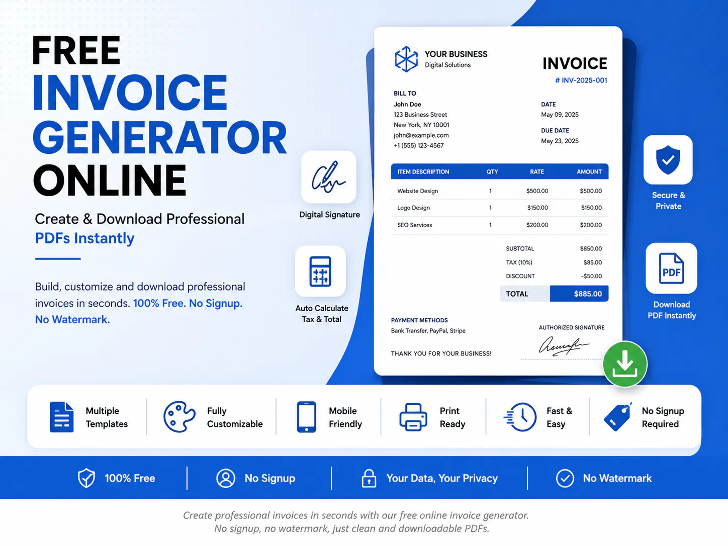 Free Invoice Generator by UtilifyZone