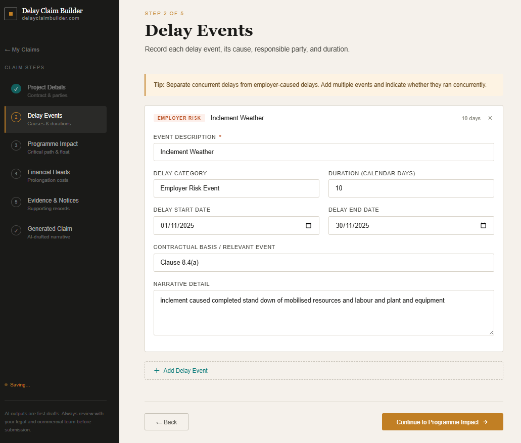 Delay Claim Builder | Claims Simplified gallery image