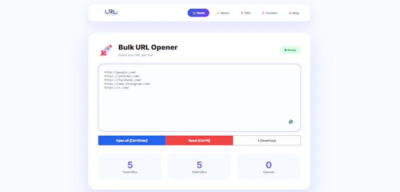 Bulk URL Opener Tool screenshot 1
