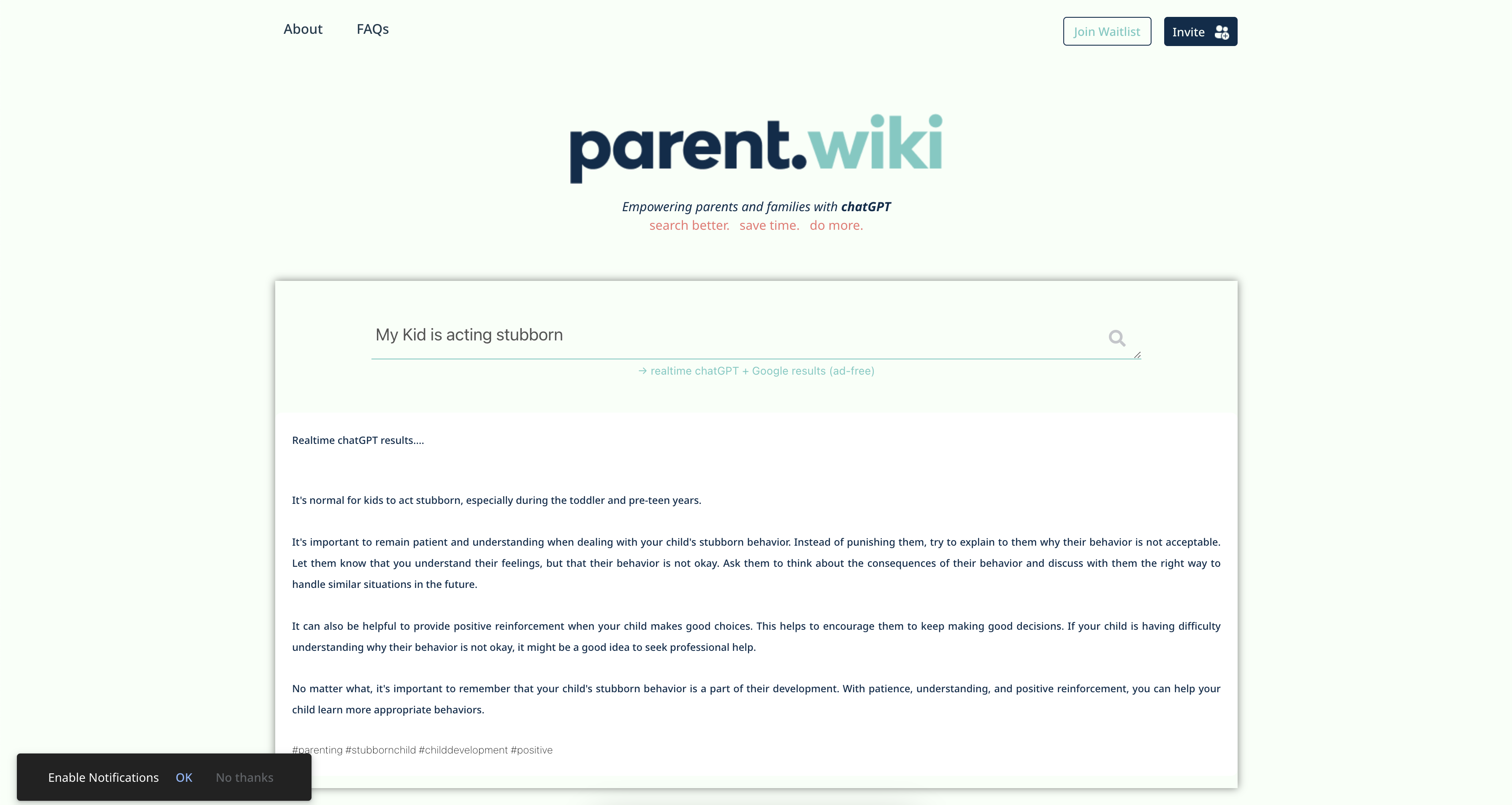 startuptile Parent.wiki-Search and productivity assistant for parents and families