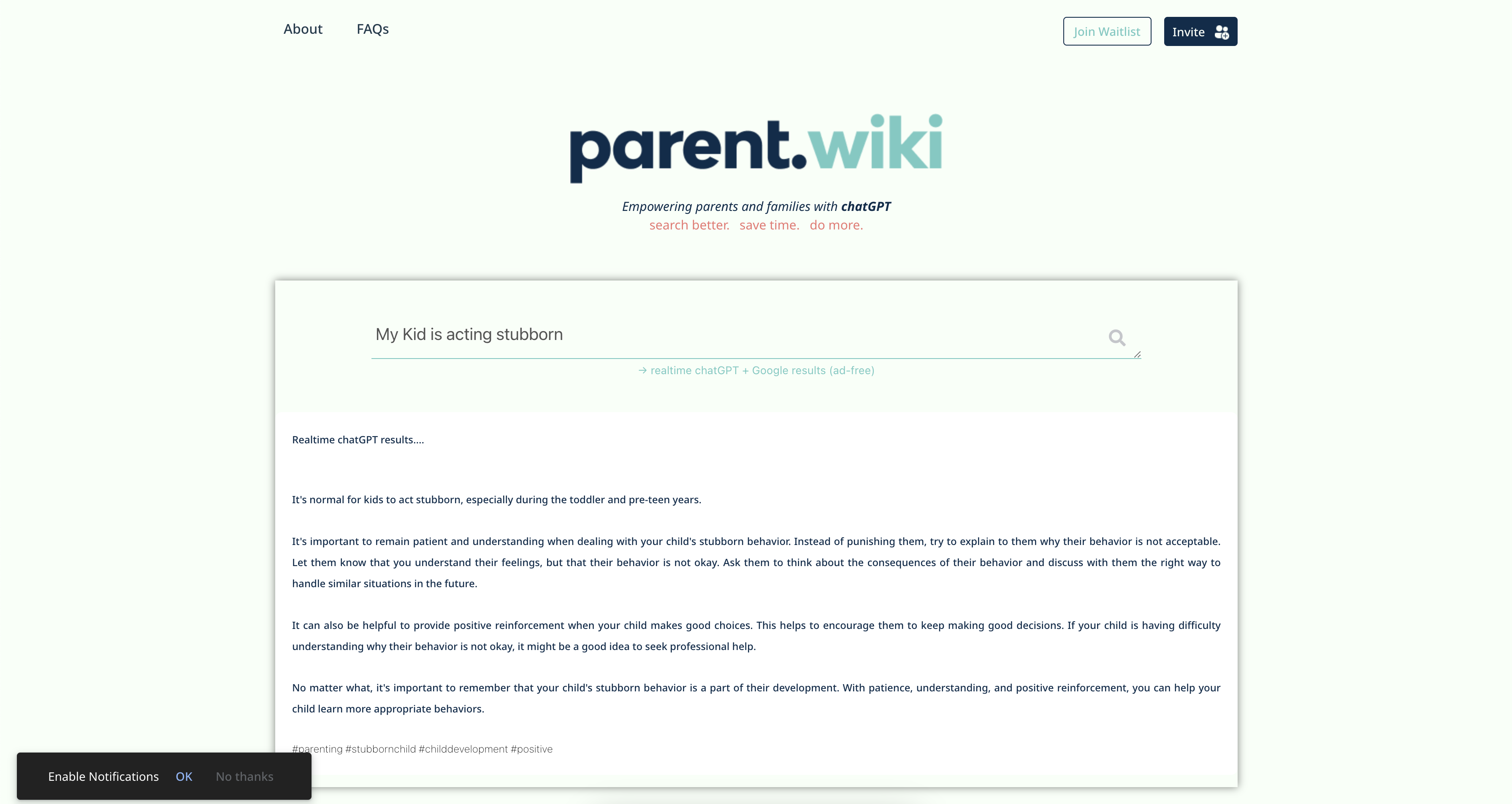Parent.wiki - Ricerca e produttività Assistente per genitori e famiglie media 1