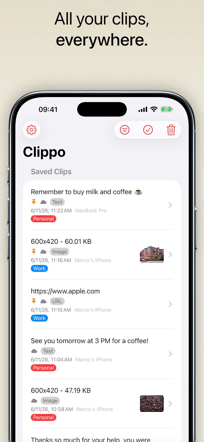 Clippo - Clipboard Manager screenshot 2
