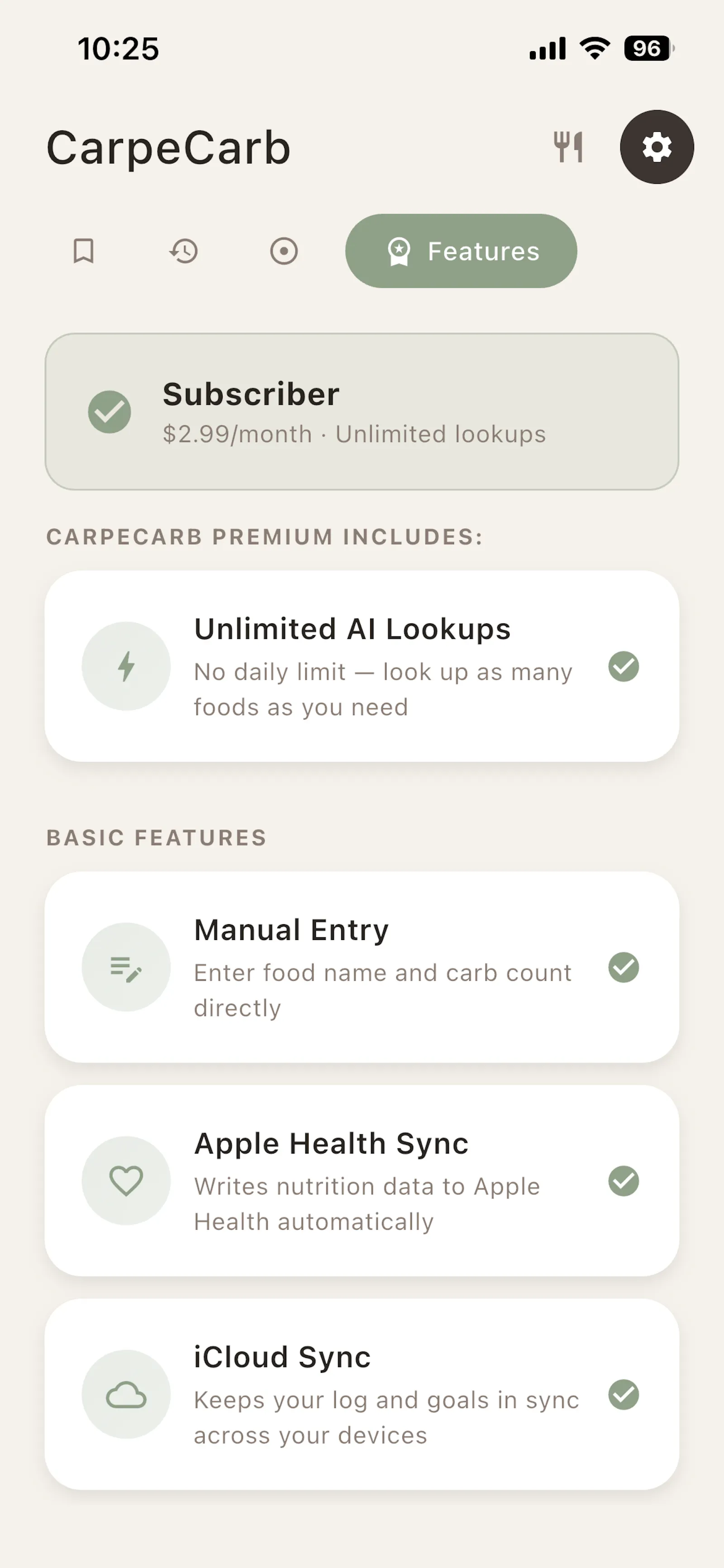CarpeCarb screenshot 2