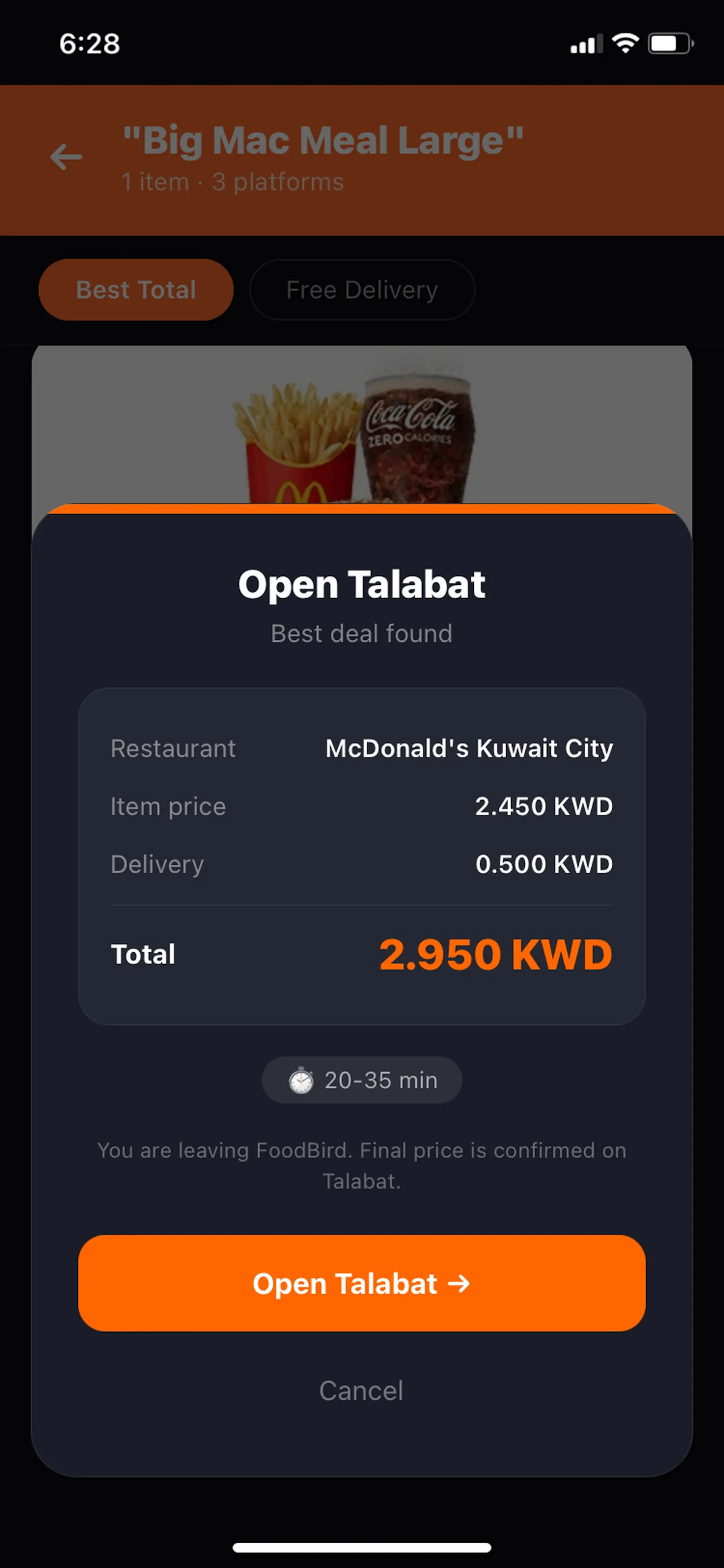 FoodBirdQ8 screenshot 1