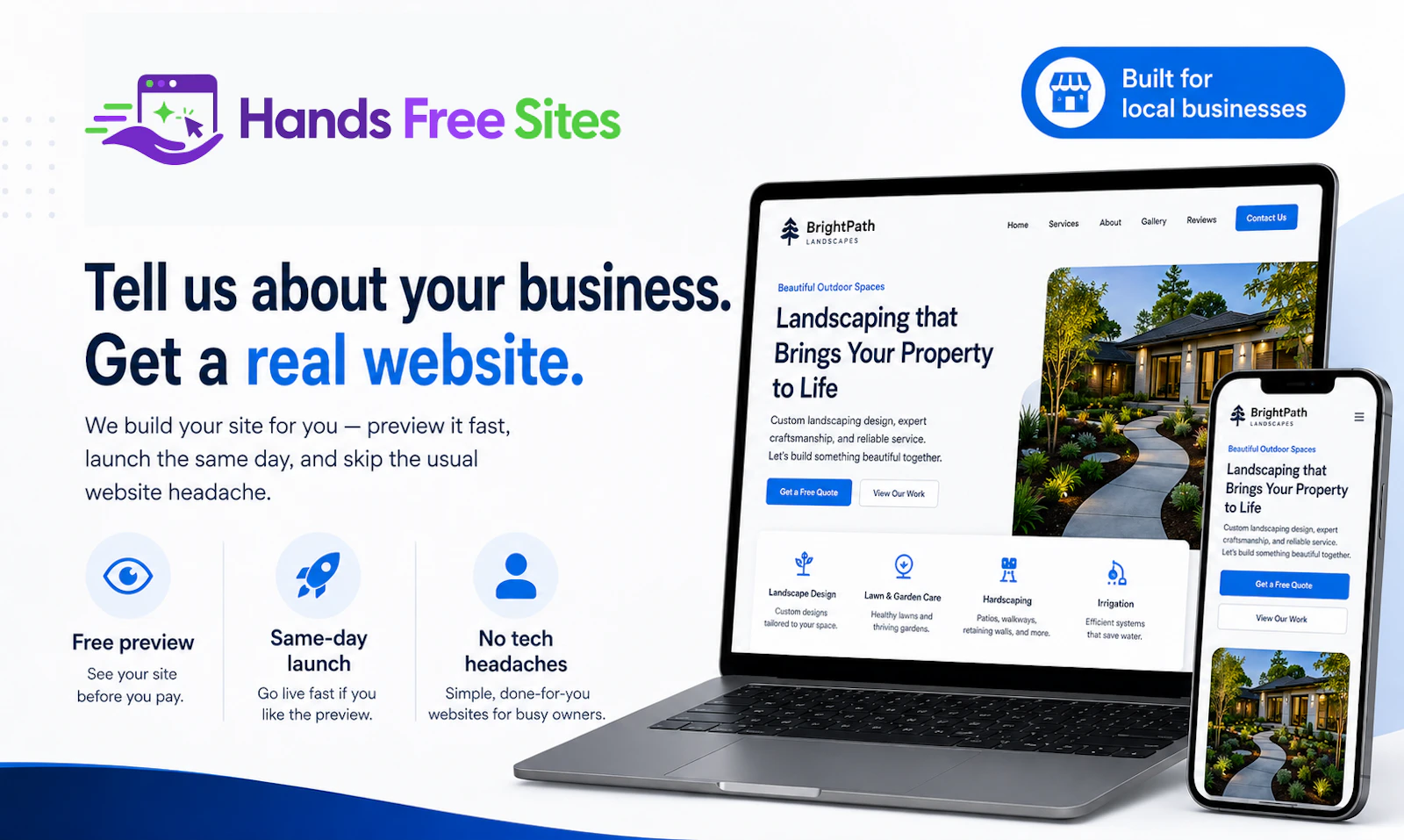 Hands Free Sites - Real Websites with AI screenshot 1