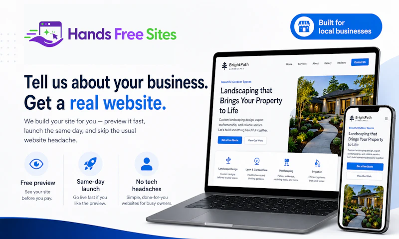 Hands Free Sites - Real Websites with AI screenshot 1