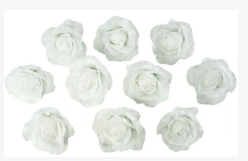 White Rose Heads By The Brides Bouquet