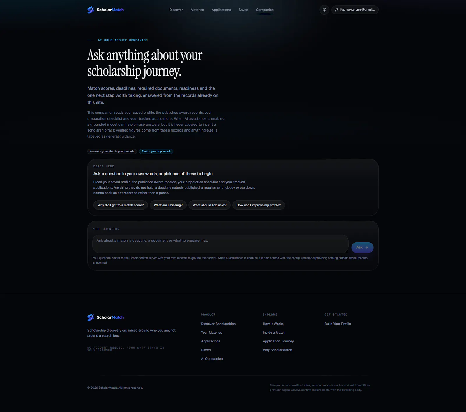 ScholarMatch.me screenshot 2