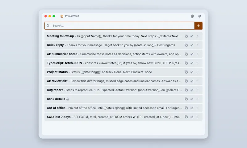 PhraseVault 3.0 screenshot 1