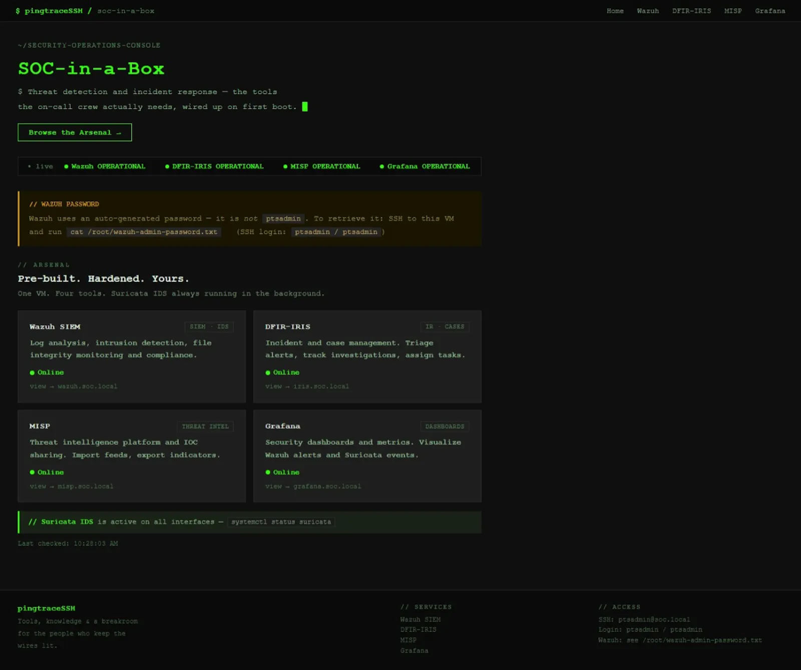 SOC-in-a-Box screenshot 1