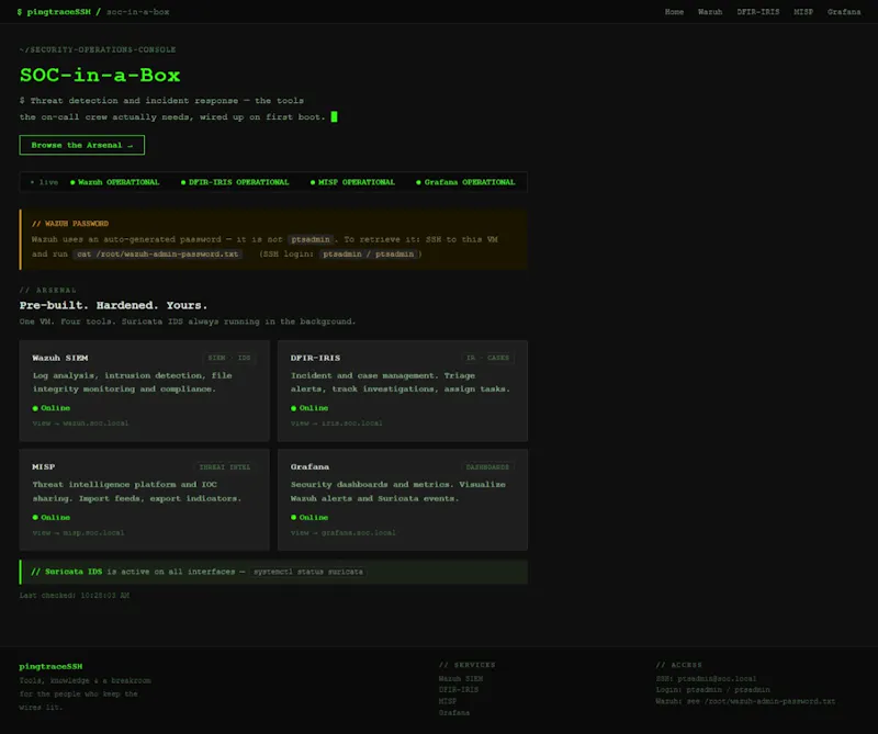 SOC-in-a-Box screenshot 1
