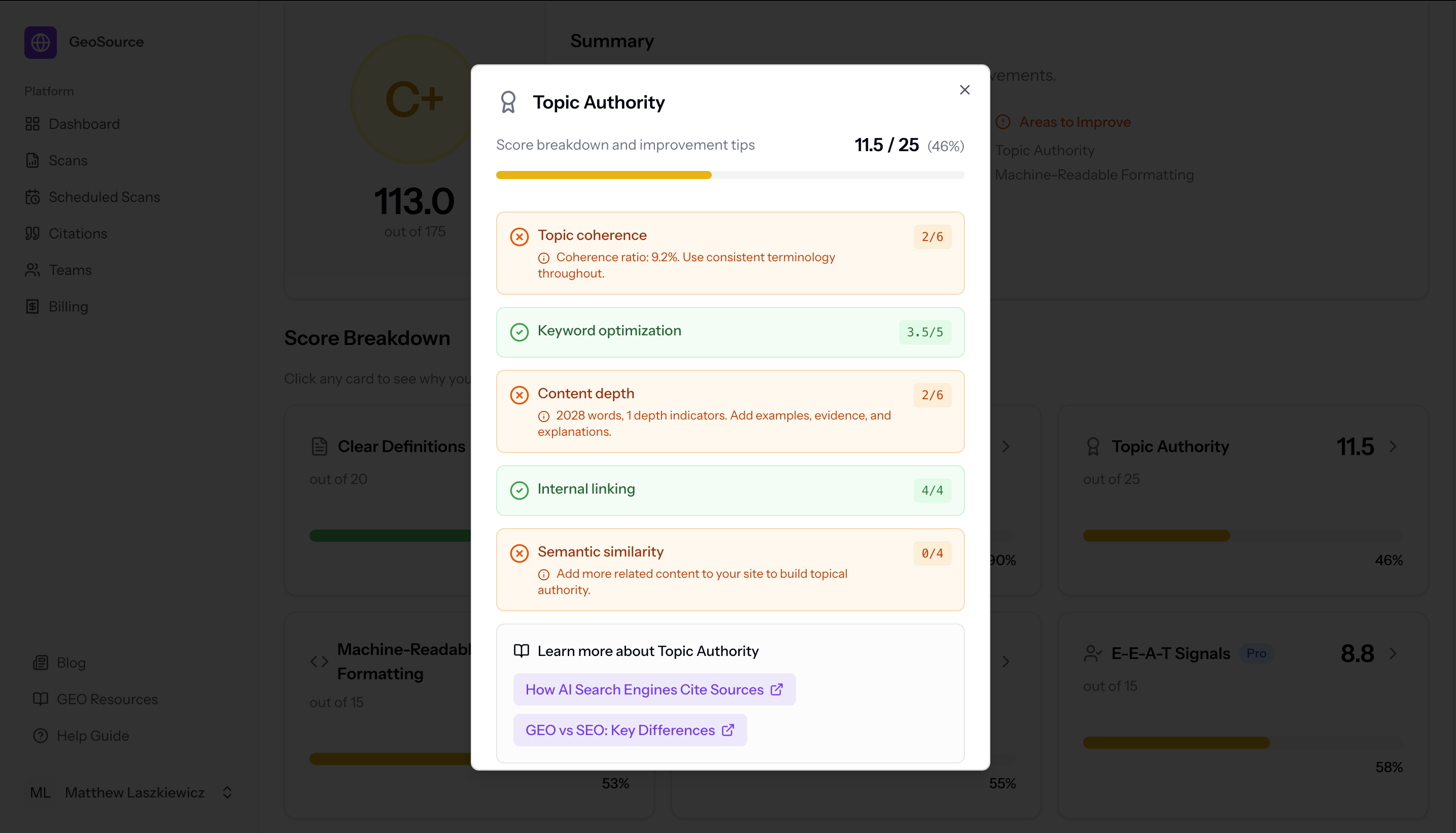 GeoSource.ai - Screenshot 4 showing product features and functionality