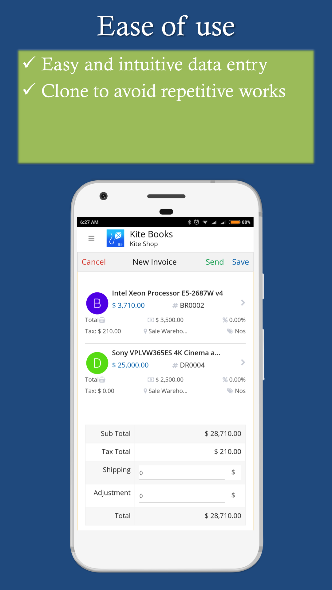 Kite Books : Invoice, Inventory and Accounting App gallery image