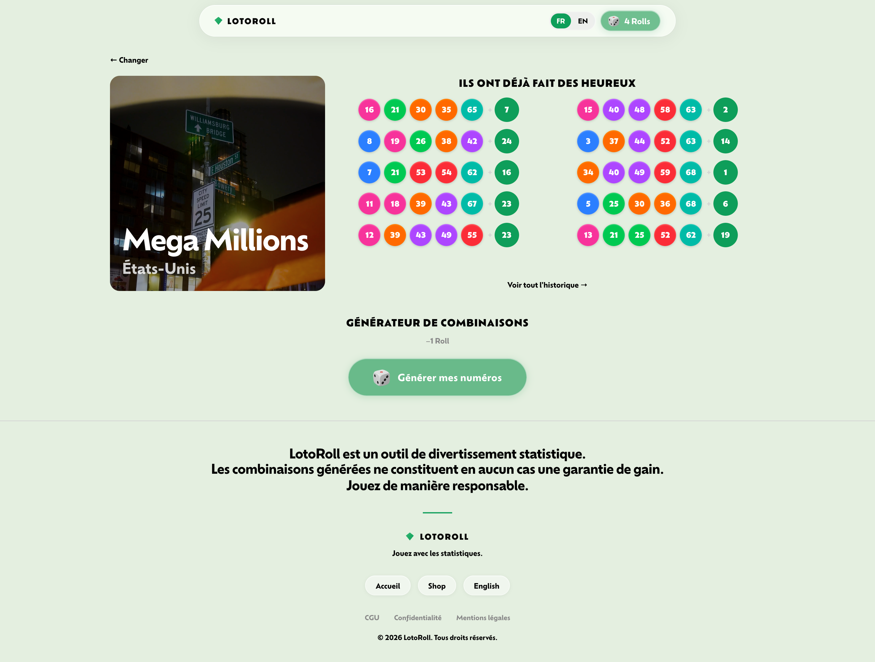 Lotoroll.net - Main product screenshot demonstrating key features and user interface