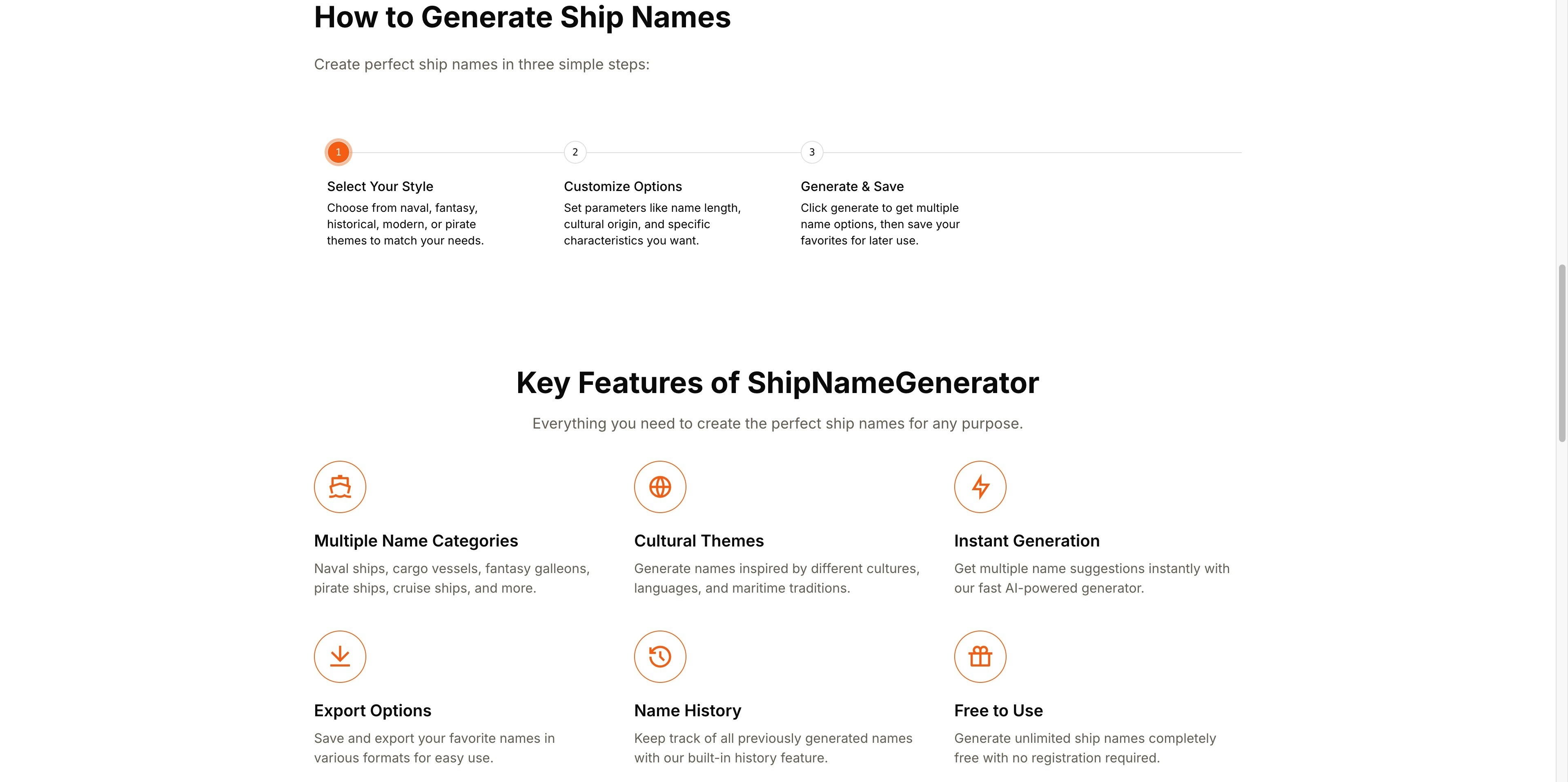 ShipNameGenerator - Uno strumento di intelligenza artificiale per aiutare le persone a generare nomi di navi media 2