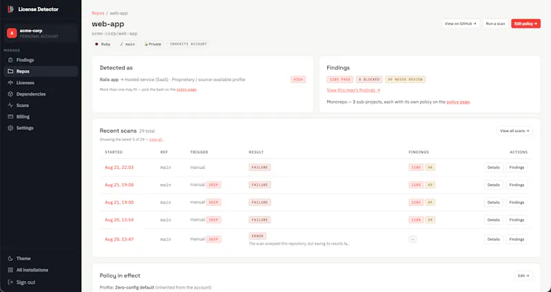 License Detector screenshot 2