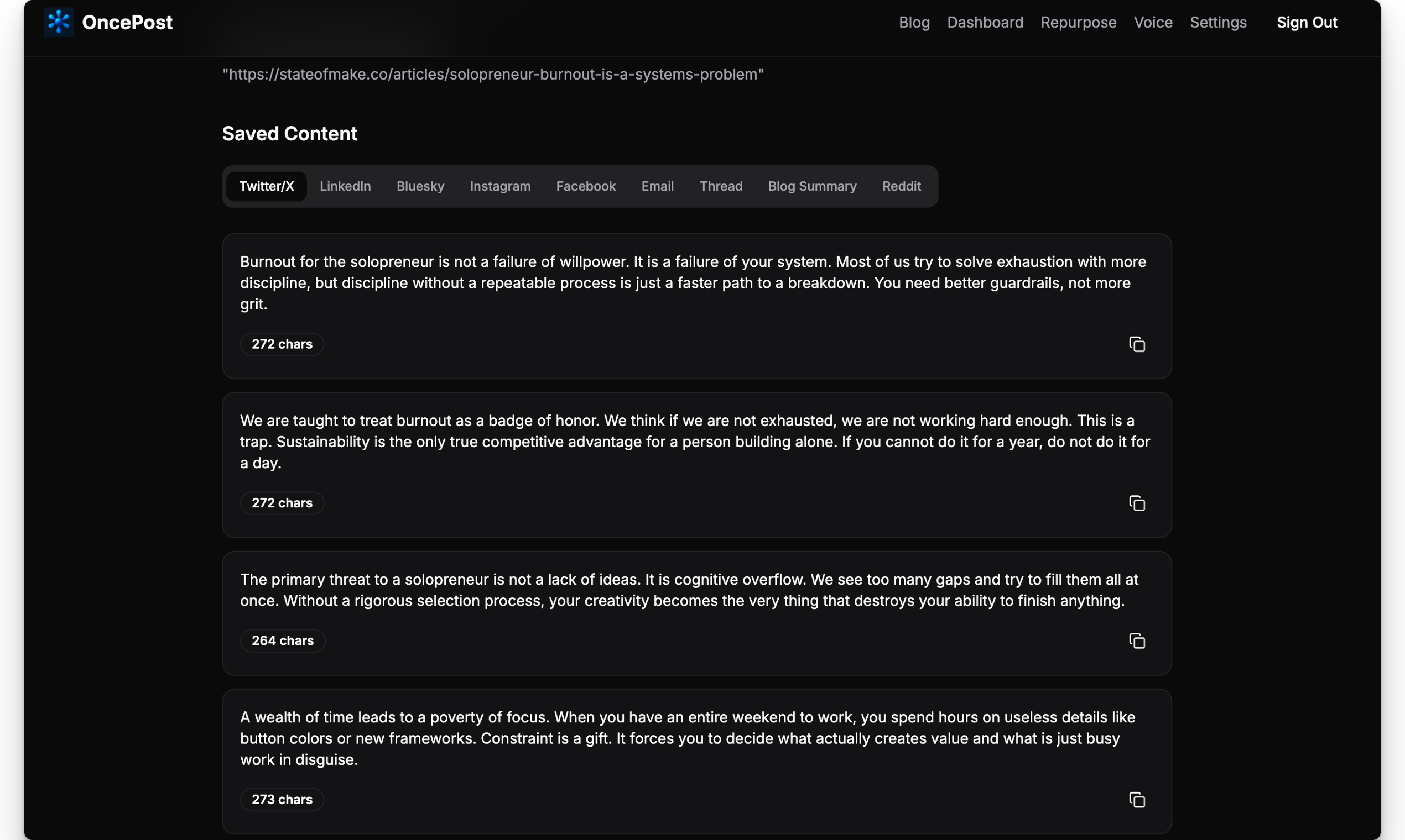 OncePost gallery image