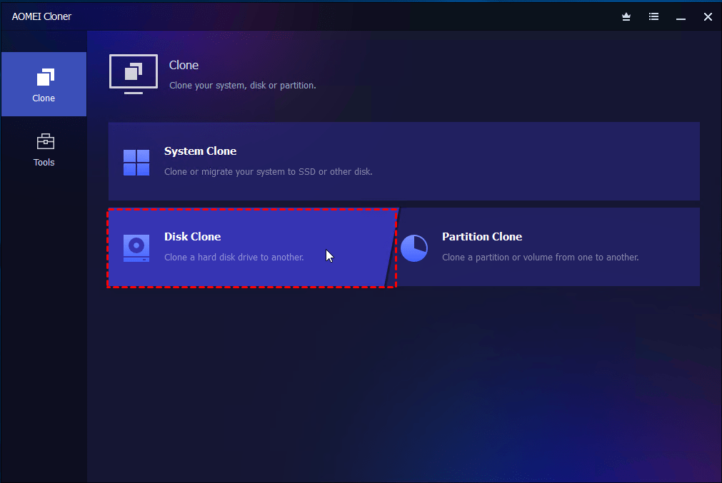 Média Cloner Aomei - Meilleur logiciel de clonage de disque dur pour PC Windows 2